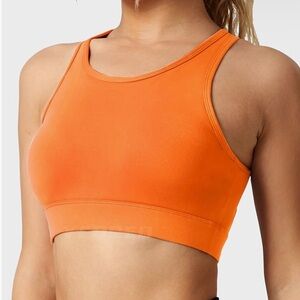 Vibrant Orange Racerback Sports Bra